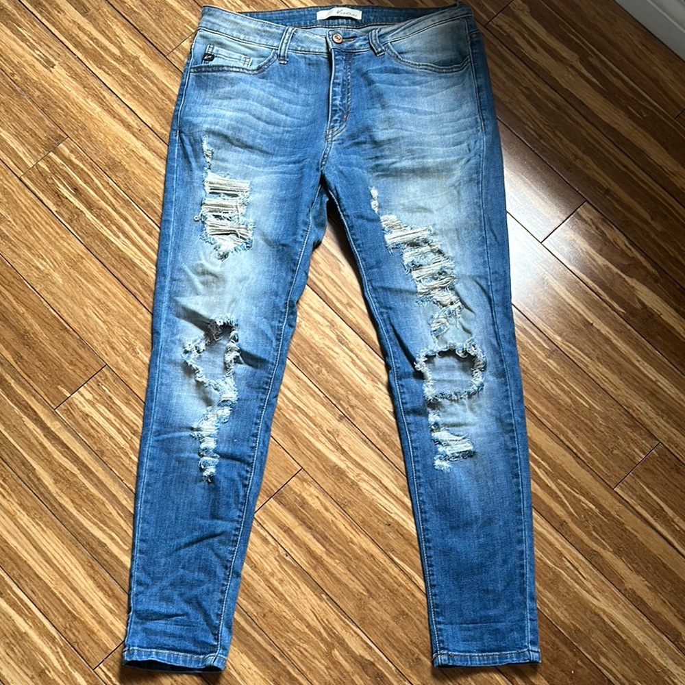 KanCan Blue Skinny Distressed Jeans
